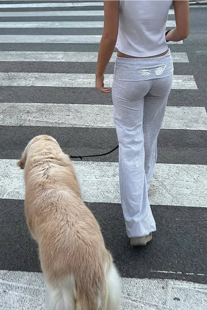 L'Ange : pantalon évasé avec revers Nolanea