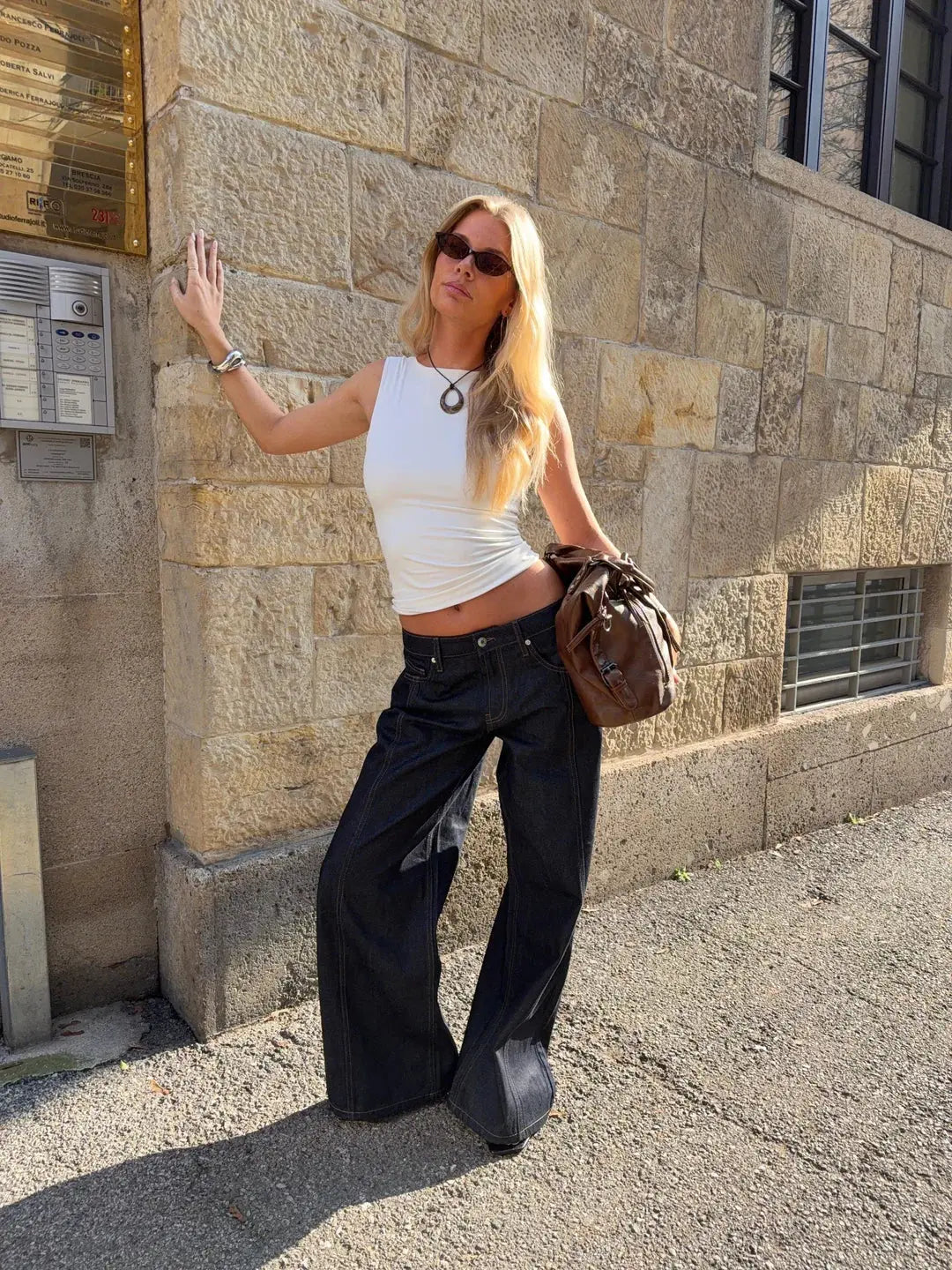 Jean baggy bleu foncé Nolanea