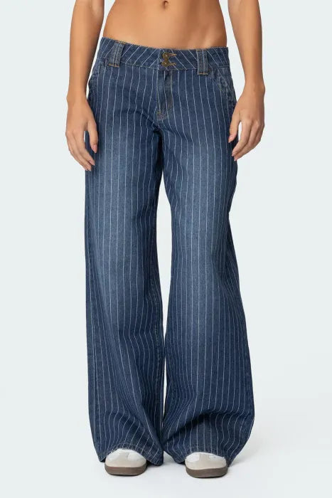 Jean taille basse rayé Ma boutique