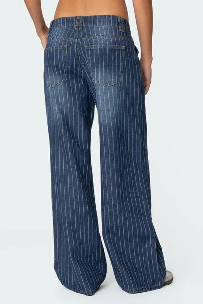 Jean taille basse rayé Ma boutique