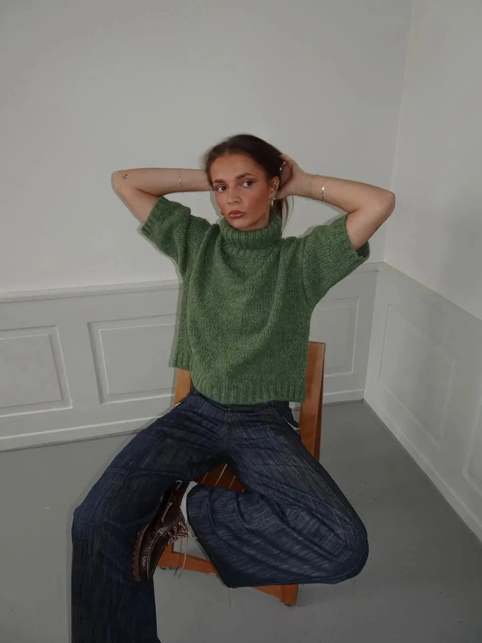 Le Pull Col Roulé Sauge Nolanea
