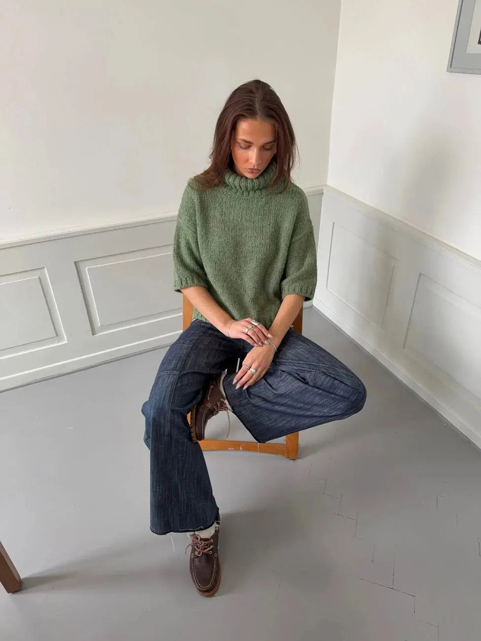 Le Pull Col Roulé Sauge Nolanea